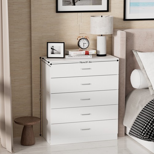 Modern white chest drawers - white, of