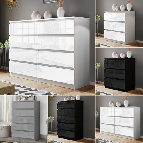 High gloss chest drawers - high, of