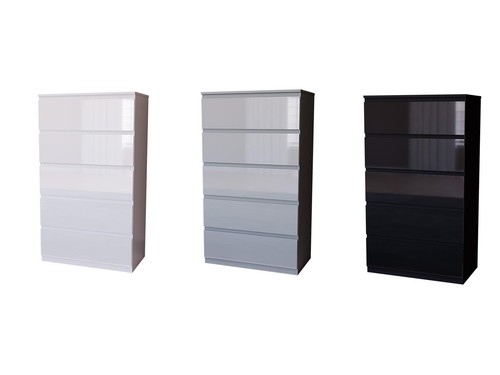 Modern gloss drawer chest - modern, 5