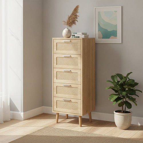 Rattan chest drawers - rattan, of