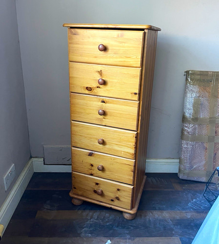 Pine tall narrow drawer - 6,