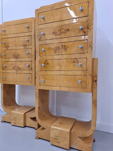 Pair art deco style walnut - deco,