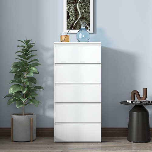 White slim drawer - slim, 5