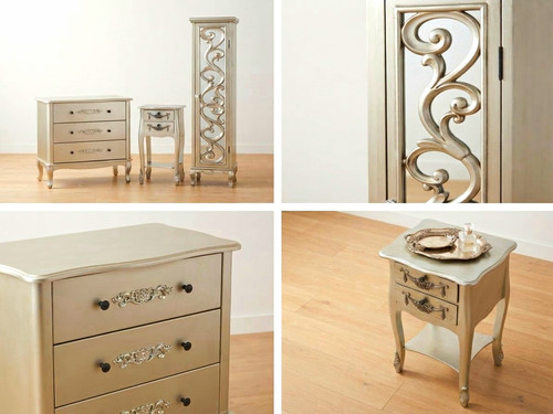 3pc bedroom set silver - 3pc,