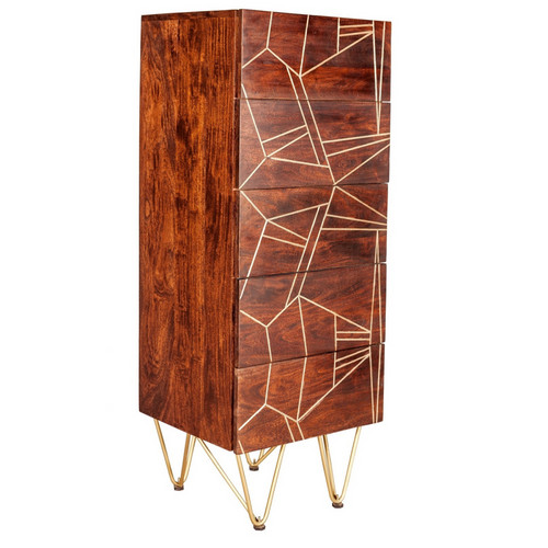 Dark gold tall chest - gold,